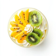 A different delicious whipped cream dessert with a base of creamy vanilla, layered with rich espresso whipped cream,