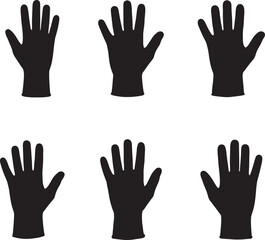 Obraz premium Black Silhouettes of Open Hands, Minimalist Style, Neutral Mood, Graphic Design Element.