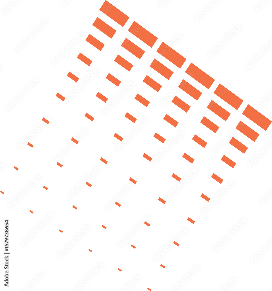 Poster abstract orange rectangles pattern on white background