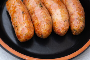 sausages on a plate