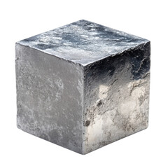 Photo of a Grey Cube Isolated on a transparent background - Abstract, Geometric Shape