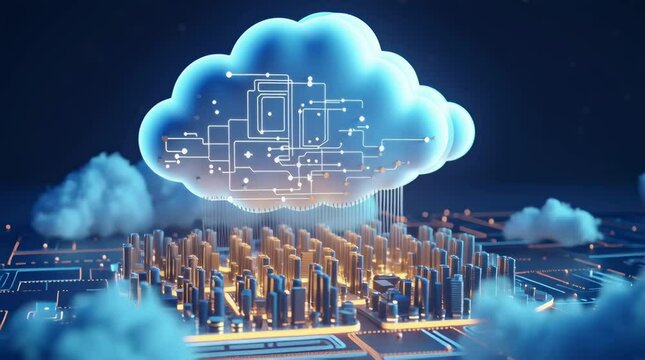 Cloud computing network. Digital technology concept
