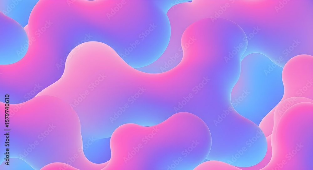 Poster abstract metaballs background iridescent liquid shapes gradient blob pattern soft organic forms neon