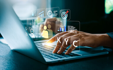 Know your customer KYC verification, data analysis for business security, customer identification,...