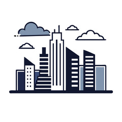Obraz premium Stylized Cityscape at Night Minimalist Illustration