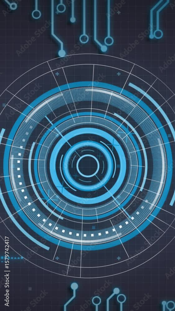 Poster animation of data processing and scope scanning over network of connections