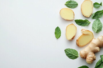 Ginger and Mint on White