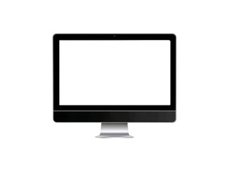 Modern all in one desktop computer mockup isolated on black background, Isolated On Transparent Background, Png