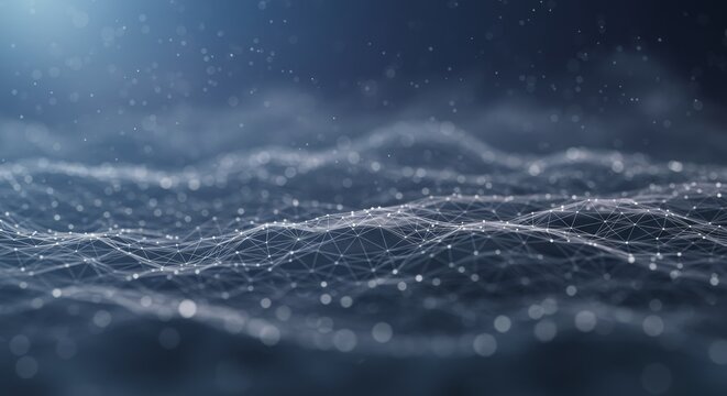 background Abstract polygonal mesh, with a dark misty expanse, soft mysterious illusion