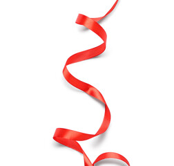 Beautiful red ribbon  on white background