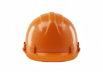 Worker helmet isolated on transparent PNG background, safety construction hard hat cut-out for industrial, engineering, or site safety use