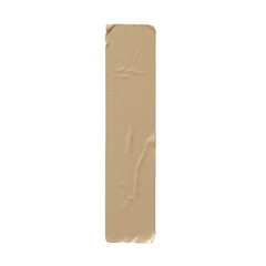 Flat piece of duct tape applied on white background, isolated with transparent background, realistic sticky tape strip for repair or design use