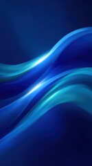 Obraz premium Dynamic abstract blue curves with light beams and depth, ideal for news broadcasts, media graphics, or professional digital presentations.