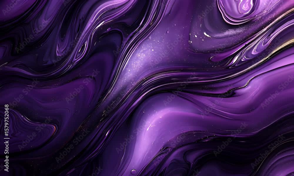 Poster a purple background with swirling patterns and dots representing data flow, symbolizing the ai circu