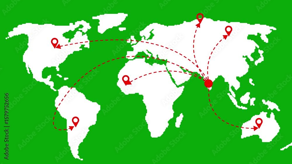 Poster animated gps location service animation or target location select. sign and pin to indicate the rout