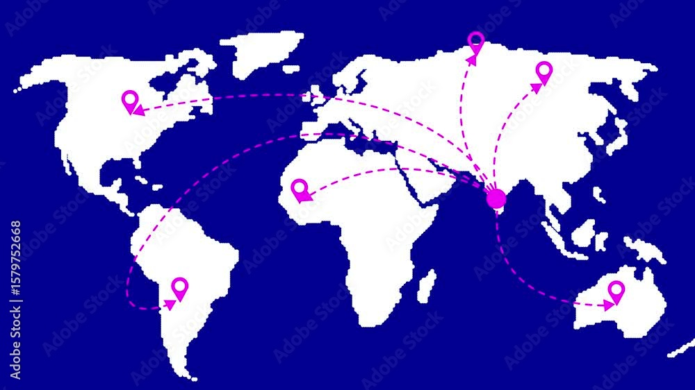 Poster animated gps location service animation or target location select. sign and pin to indicate the rout