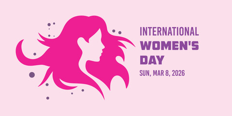 International Women's Day, Women's Day, Typescript, Greeting Card, Web Banner, Happiness, Calligraphy