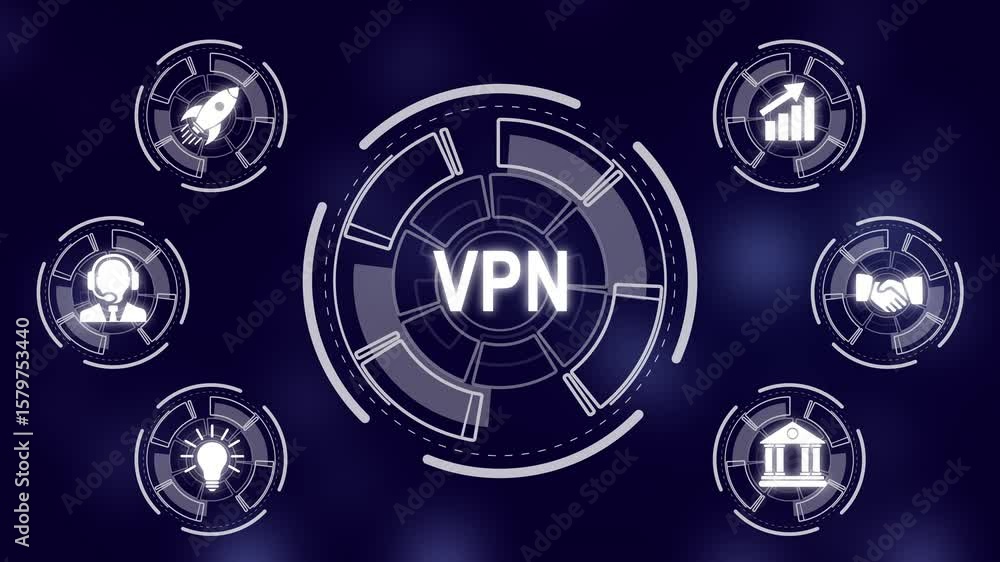 Poster business, technology, and networking concept. vpn network security internet privacy encryption conce
