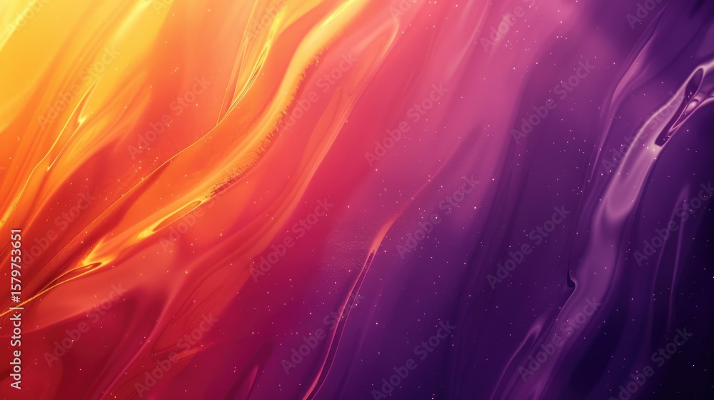 Poster abstract flowing waves in pink and orange hues. digital art design of gradient red, purple and orang