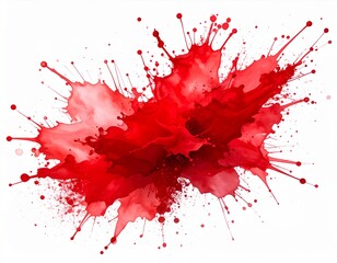 Red ink splash on white background 