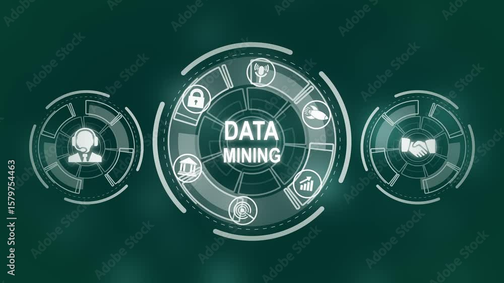 Poster data mining concept. business, modern technology, internet and networking concept.on technology back