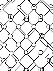 Fototapeta premium Abstract geometric fence pattern in black and white, seamless design