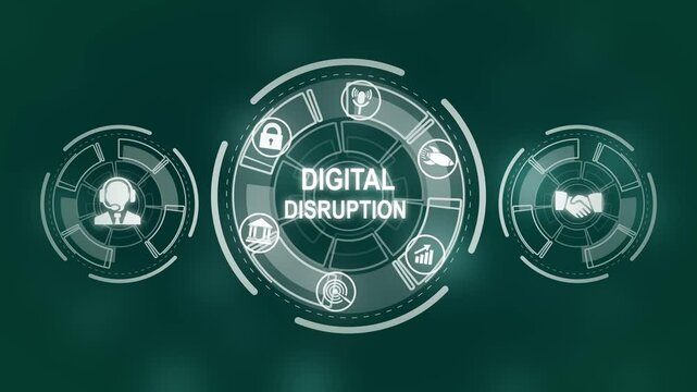 Digital disruption transformation innovation technology business internet concept.