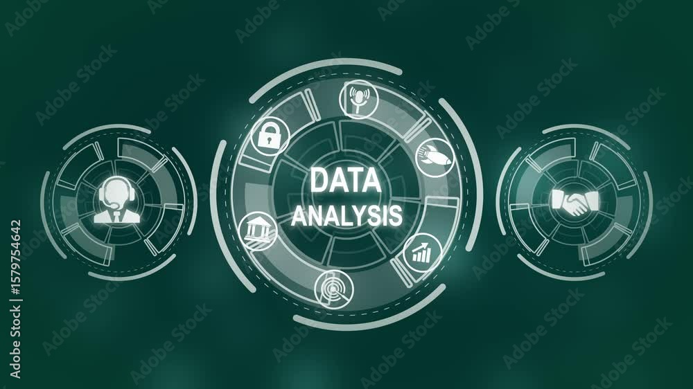 Poster data analysis for business and finance concept. information report for digital business strategy. bu