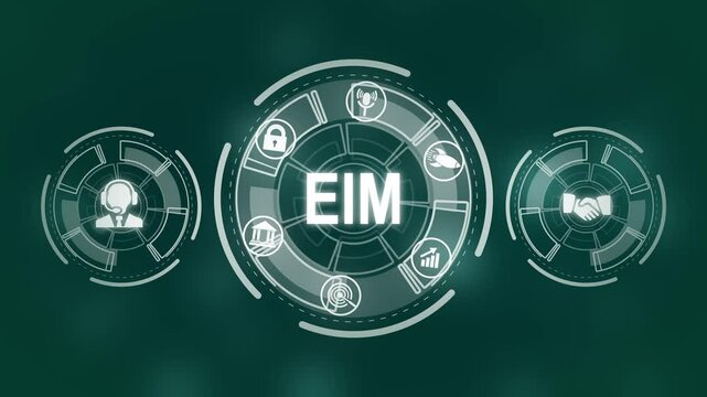 EIM Enterprise information management system. technology background.