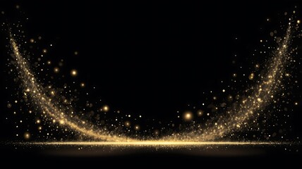Obraz premium Glowing Gold Particles and Shimmering Light Effect Design