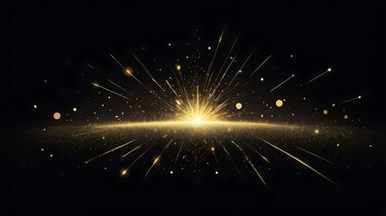 Luxurious Golden Sparkles on Black Abstract Background