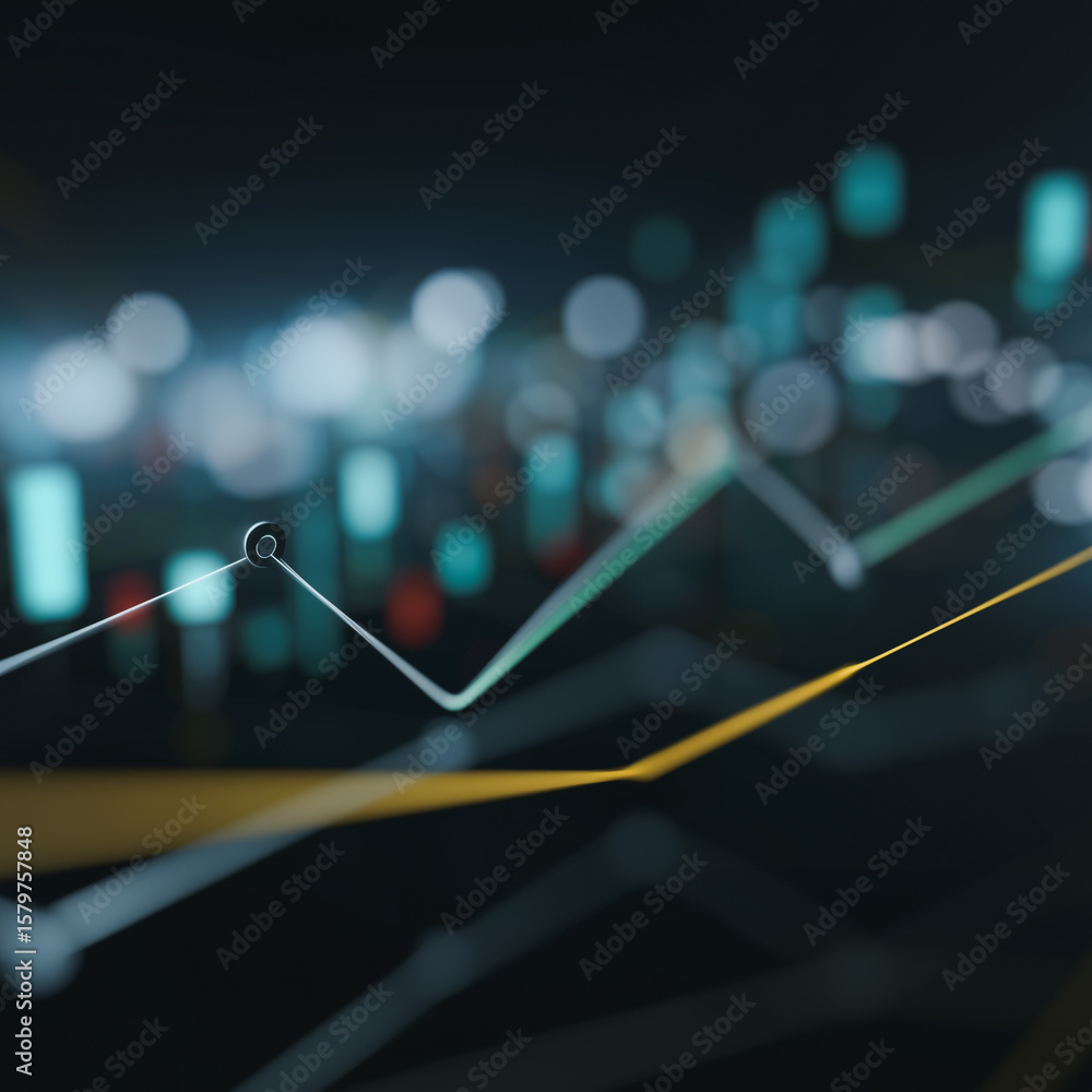 Aufkleber financial growth and analysis: a dynamic abstract depicting financial growth and market analysis wit