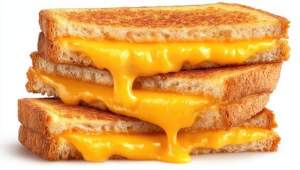 Melted cheese on toasted bread slices