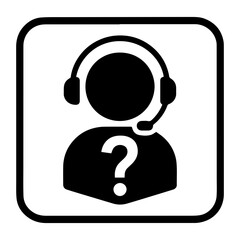 Customer service helpdesk icon with transparent background symbolizing support center and assistance
