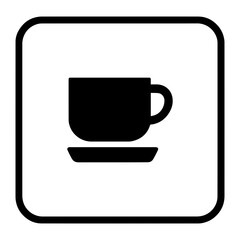 Cafe coffee cup icon with transparent background symbolizing coffee shop and hot beverage
