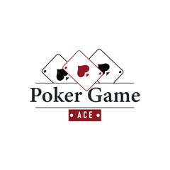 poker logo design a simple minimalist card game gambler game with card symbols as the design illustration template symbol