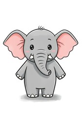 Naklejka premium Cute Cartoon Elephant Illustration