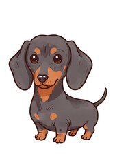Cute Dachshund Dog Cartoon Illustration