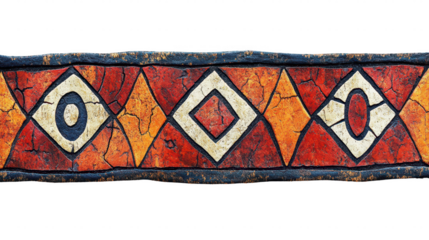 Traditional African Geometric Pattern With Transparent Background