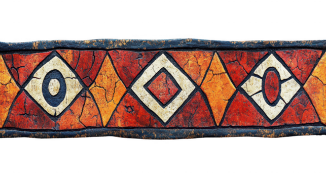 Traditional African Geometric Pattern With Transparent Background