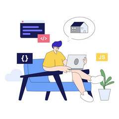 Programmer works from home