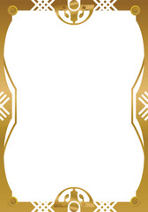 Luxury golden ornamental frame decoration on transparent background concept