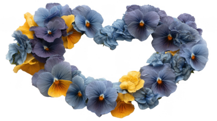 Delicate Blue And Yellow Pansy Flowers Garland