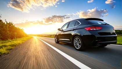 Scenic Road Trip at Sunset