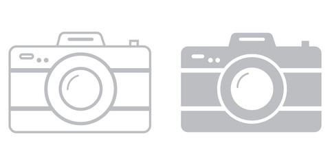 Camera icon set. Photo focus icon. Take a picture. Black and white Colors icon. Set Vector illustration isolated on white background. Eps 10