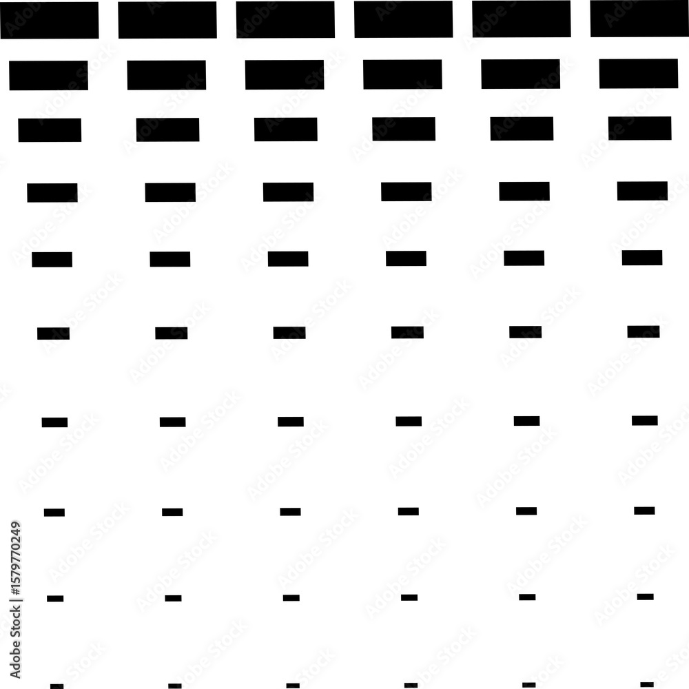 Poster abstract pattern of decreasing black rectangles on white background