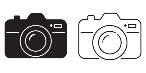 Camera icon set. Photo focus icon. Take a picture. Black and white Colors icon. Set Vector illustration isolated on white background. Eps 10