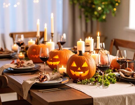Halloween themed dining table