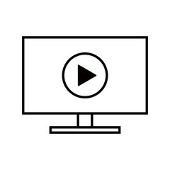 動画再生マークが表示されたパソコンの画面