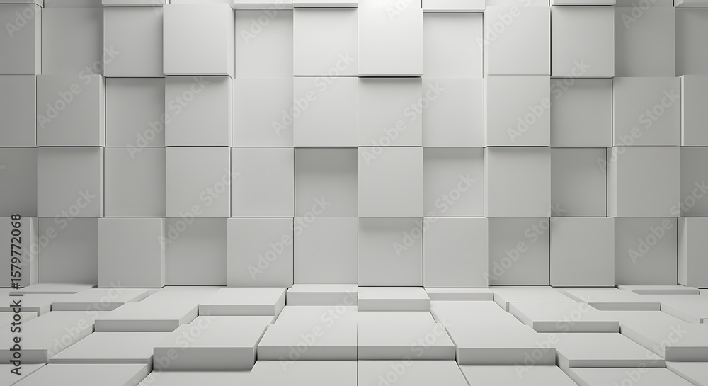 Poster white wall design square pattern architecture details geometric background